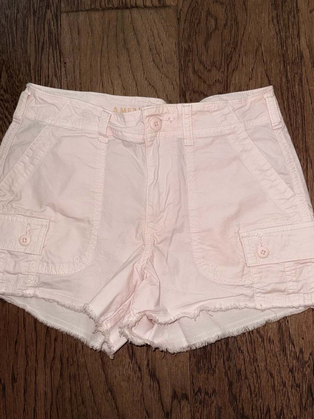 American Eagle Outfitters Snappy Stretch 90s Boyfriend Cargo Shorts Light Pink